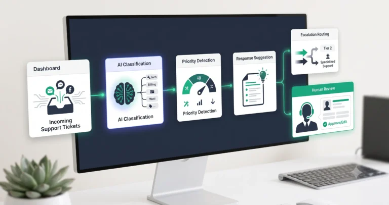AI customer support triage workflow template for small business automation