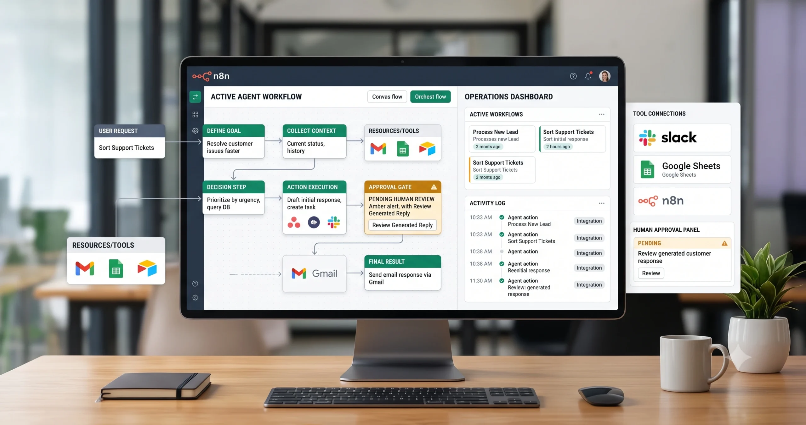 AI agent workflow template for small business automation