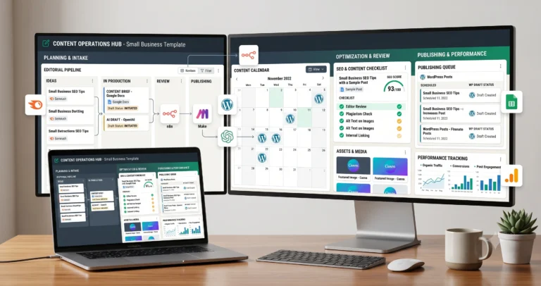 Content operations automation template for small business publishing workflows