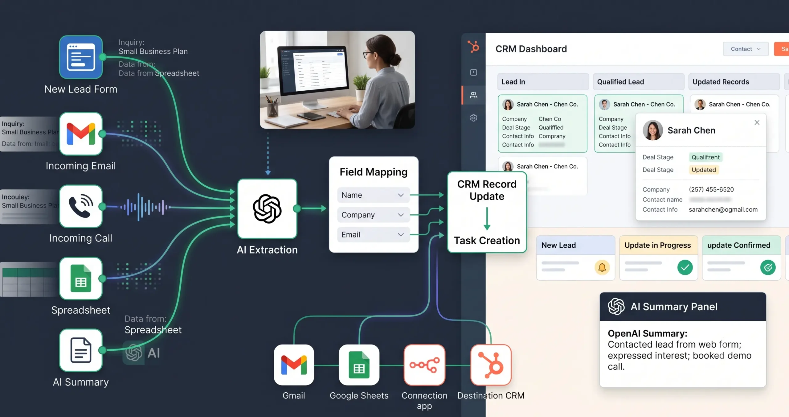 CRM update automation template for small business workflows