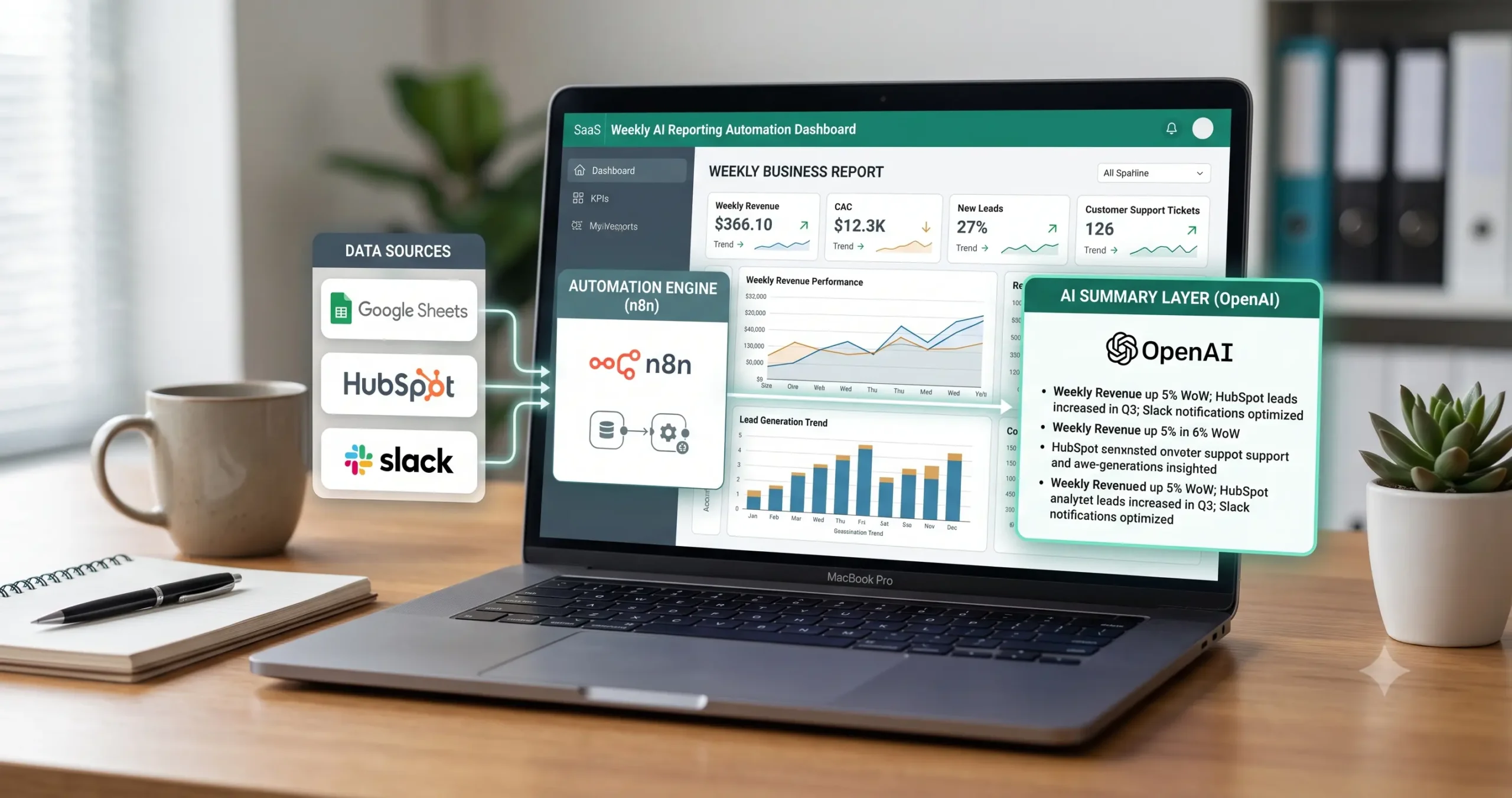 Weekly AI reporting automation template for small businesses